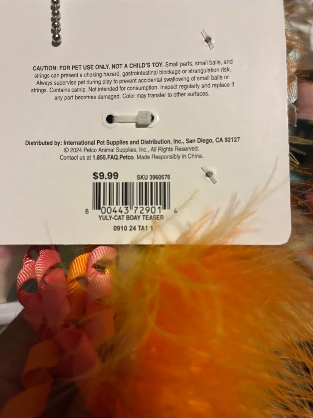 Youly The Party Animal Cat Teaser Toy - Multi-Color